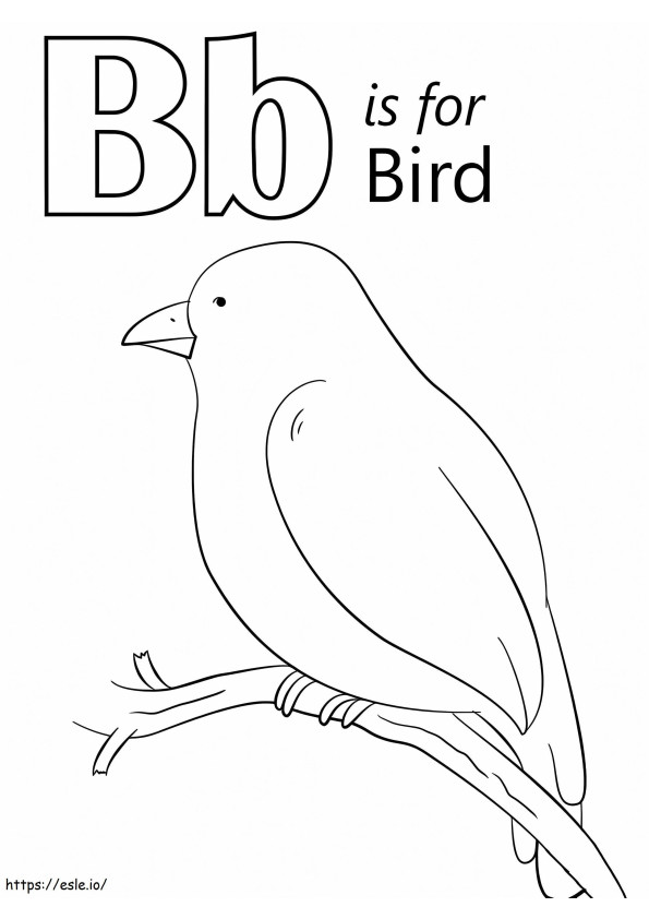 Uccello lettera B da colorare