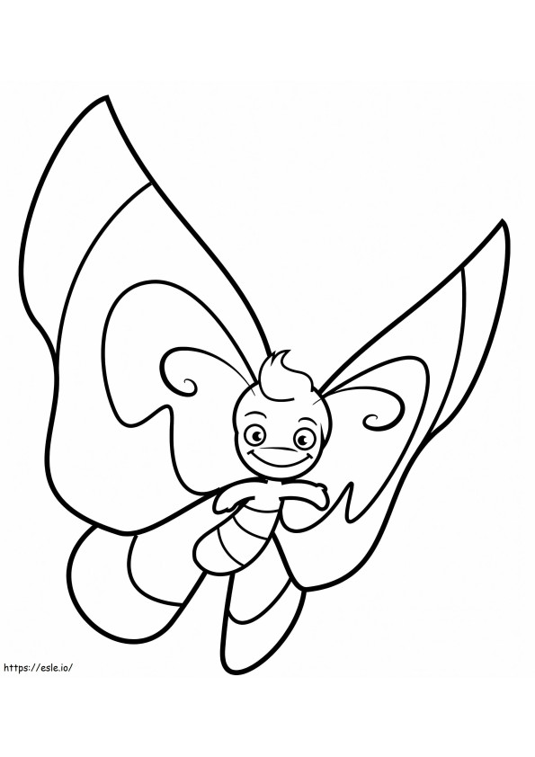 mariposa de dibujos animados 3 para colorear