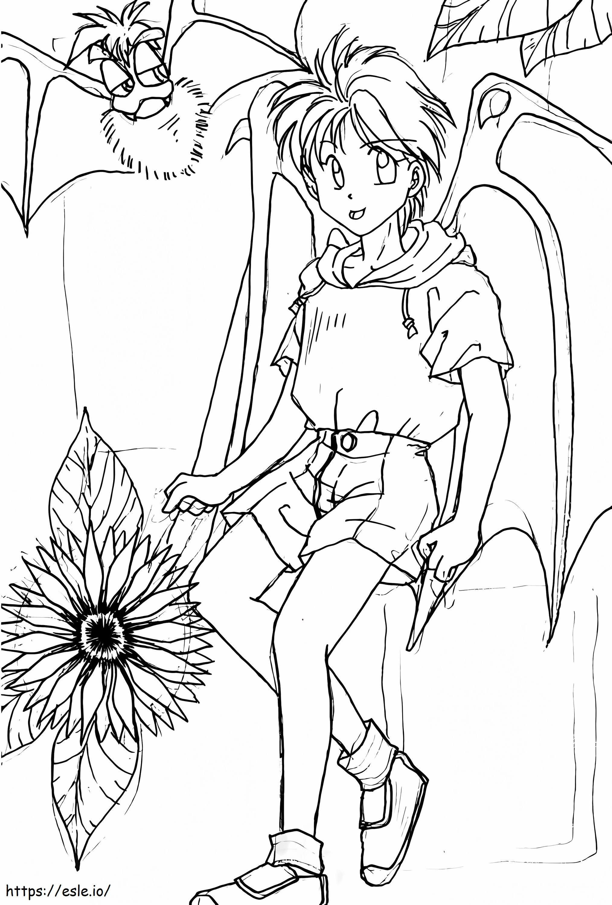 Little Anime Boy coloring page