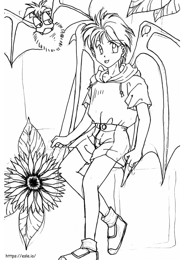 Little Anime Boy coloring page