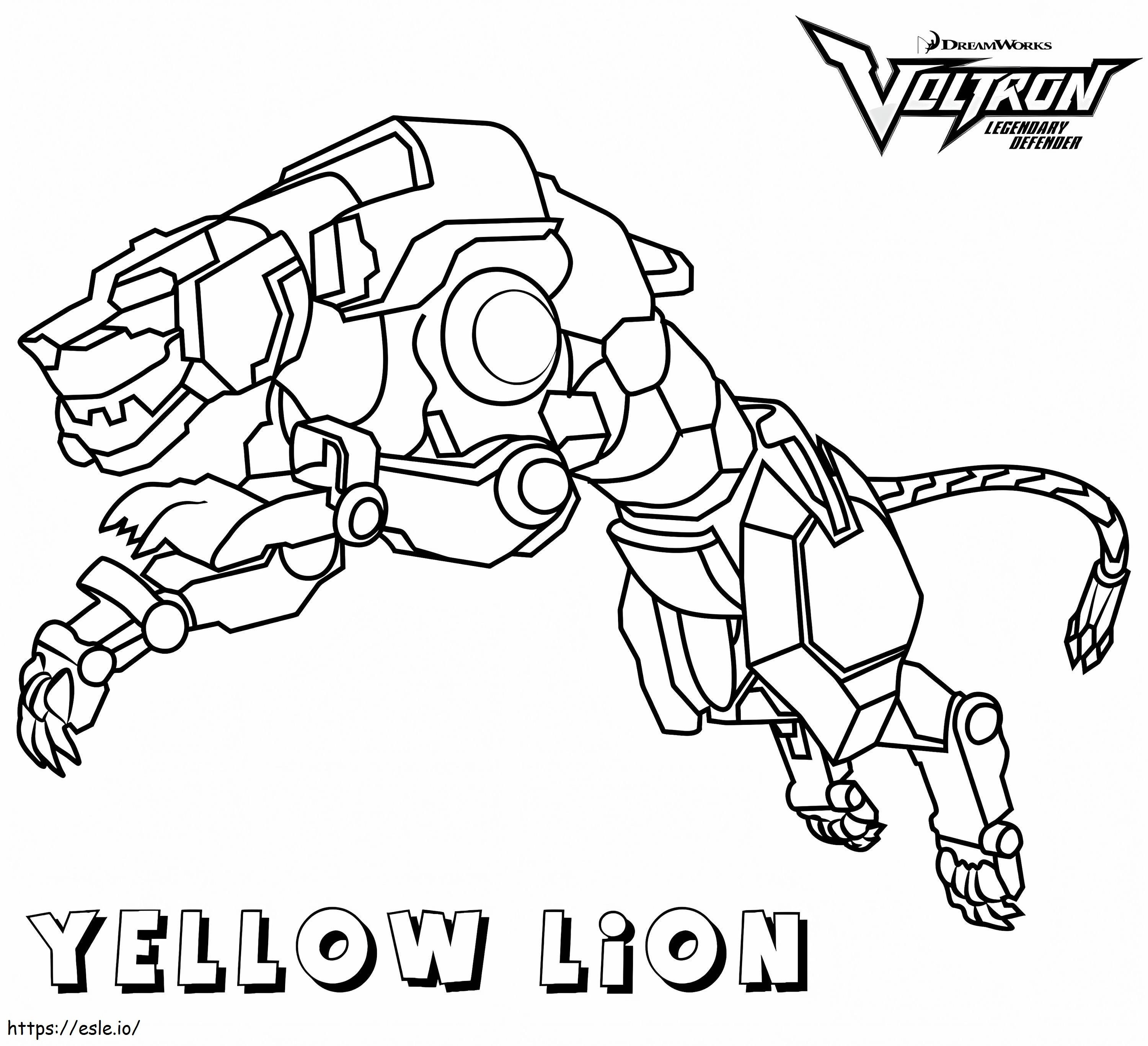 Coloriage  Voltron Jaune Lion à imprimer dessin