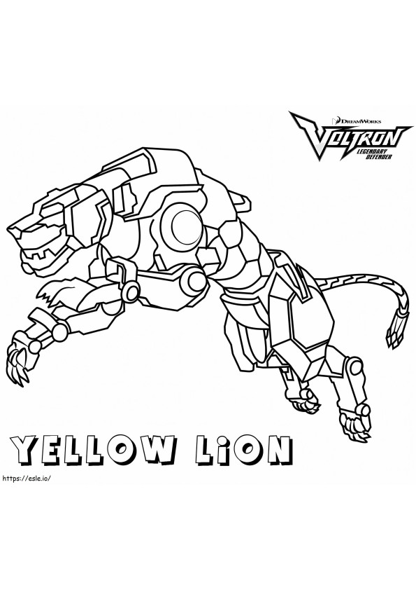 Coloriage  Voltron Jaune Lion à imprimer dessin