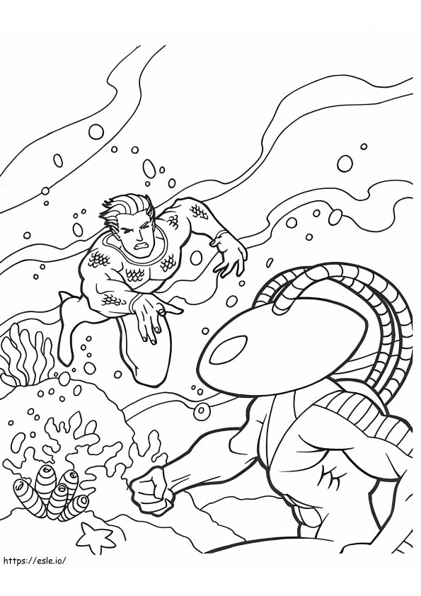 Aquaman Vs Manta para colorir