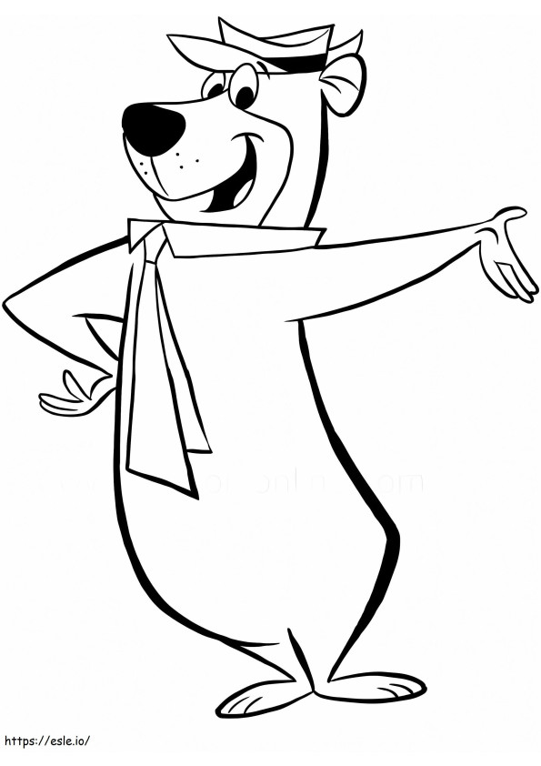 Friendly Yogi Bear coloring page