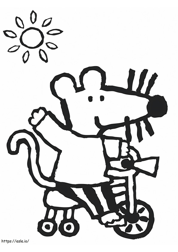 Maisy Riding Tricycle coloring page