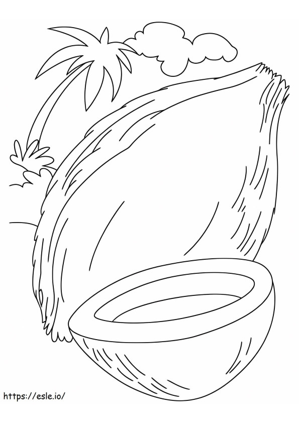 Coconut On The Beach coloring page