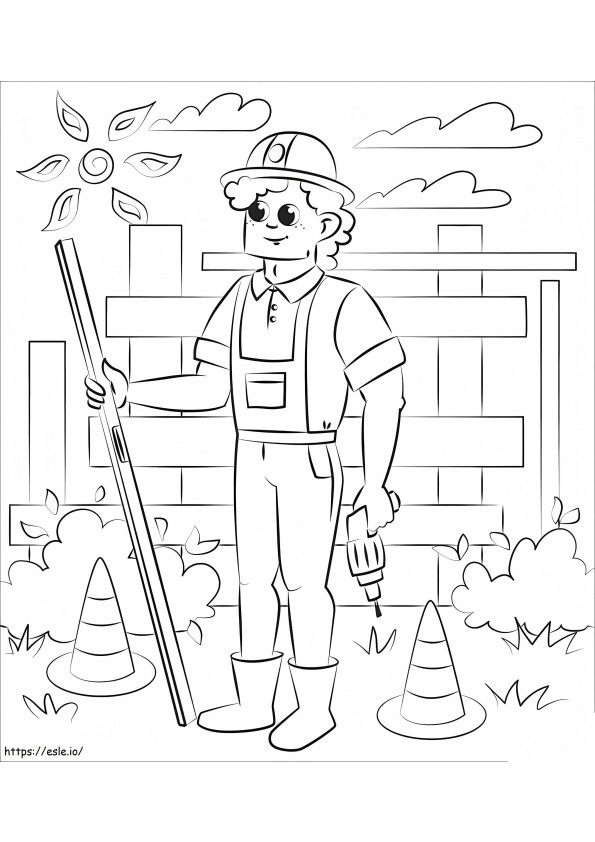 Cool Construction Worker coloring page