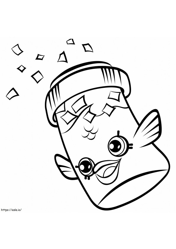 Fish Flake Jake Shopkin coloring page