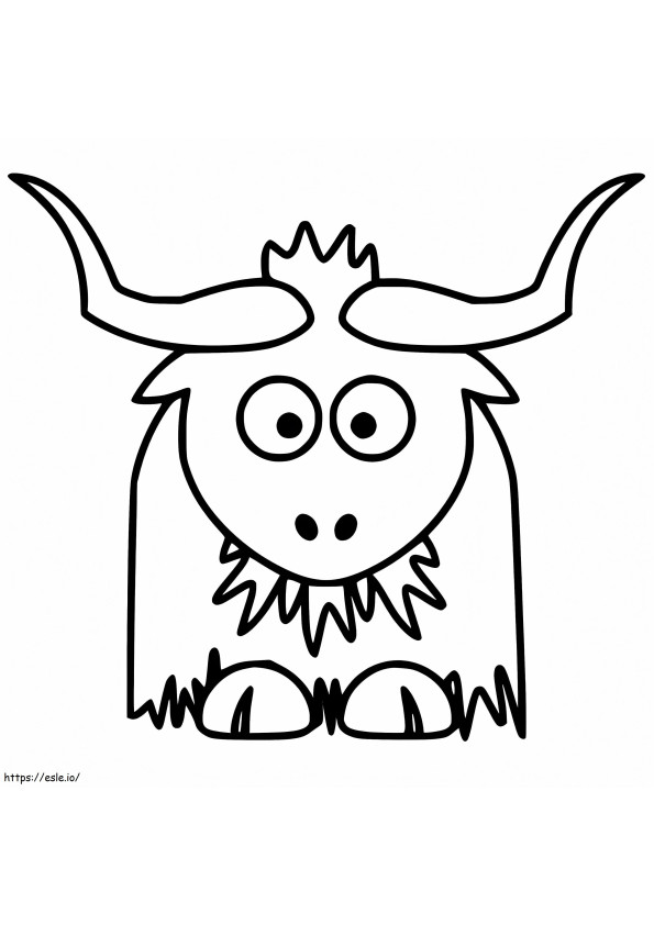 A Simple Yak coloring page
