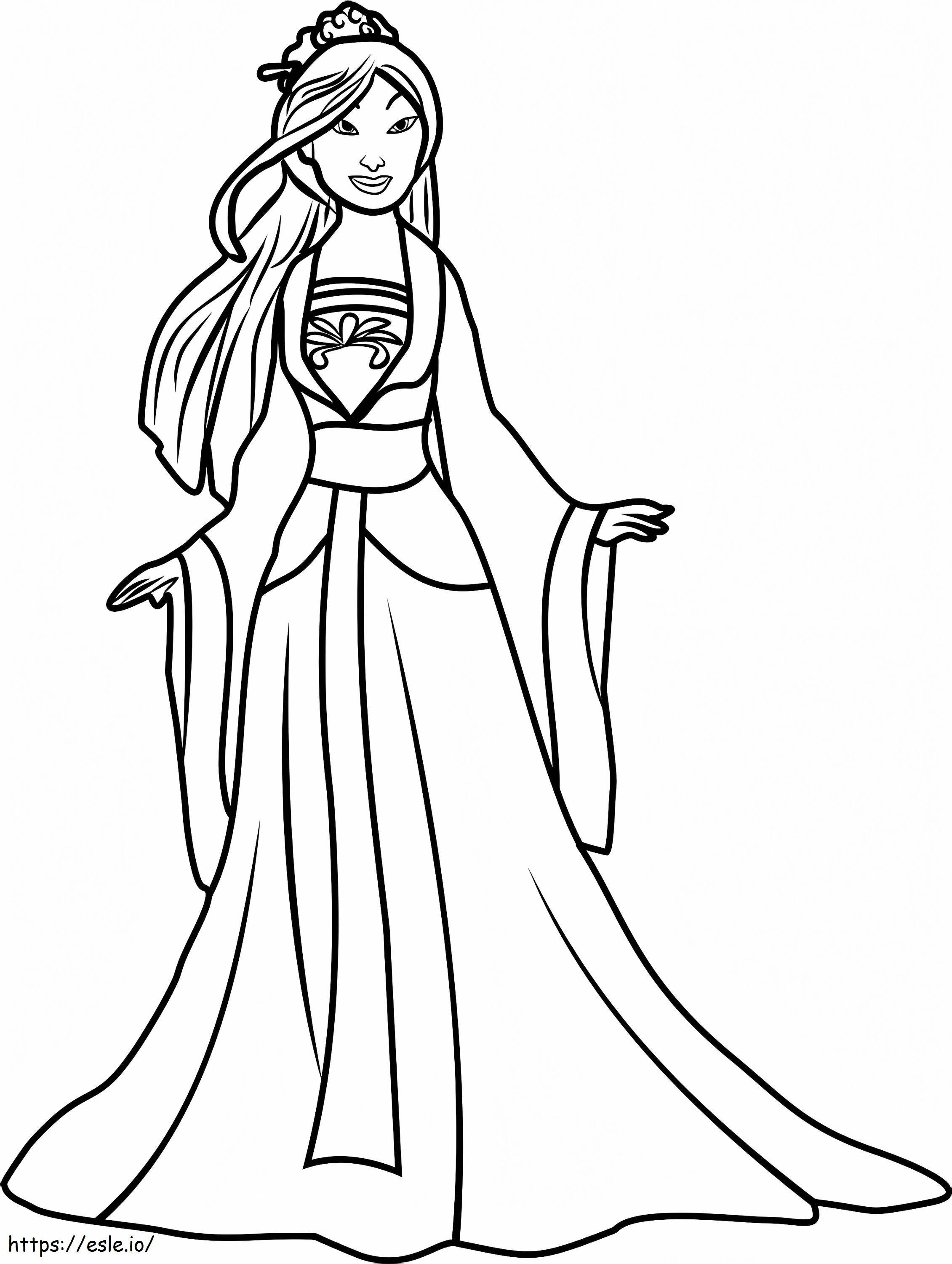 Coloriage  Princesse Mulan1 à imprimer dessin