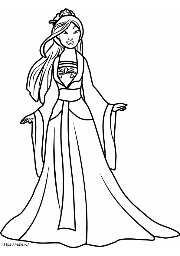  Princesa Mulan1 para colorir