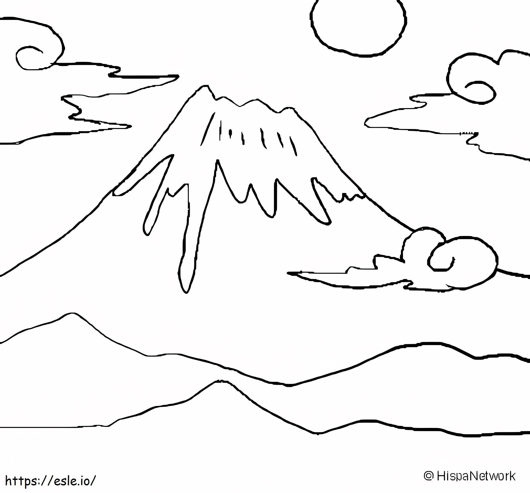 Montanha Fuji para colorir