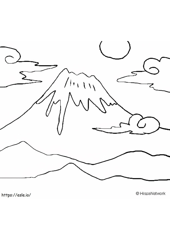 Góra Fudżi kolorowanka