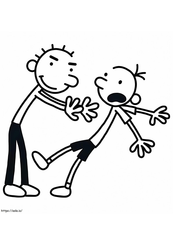 Wimpy Kid Pushed Down coloring page