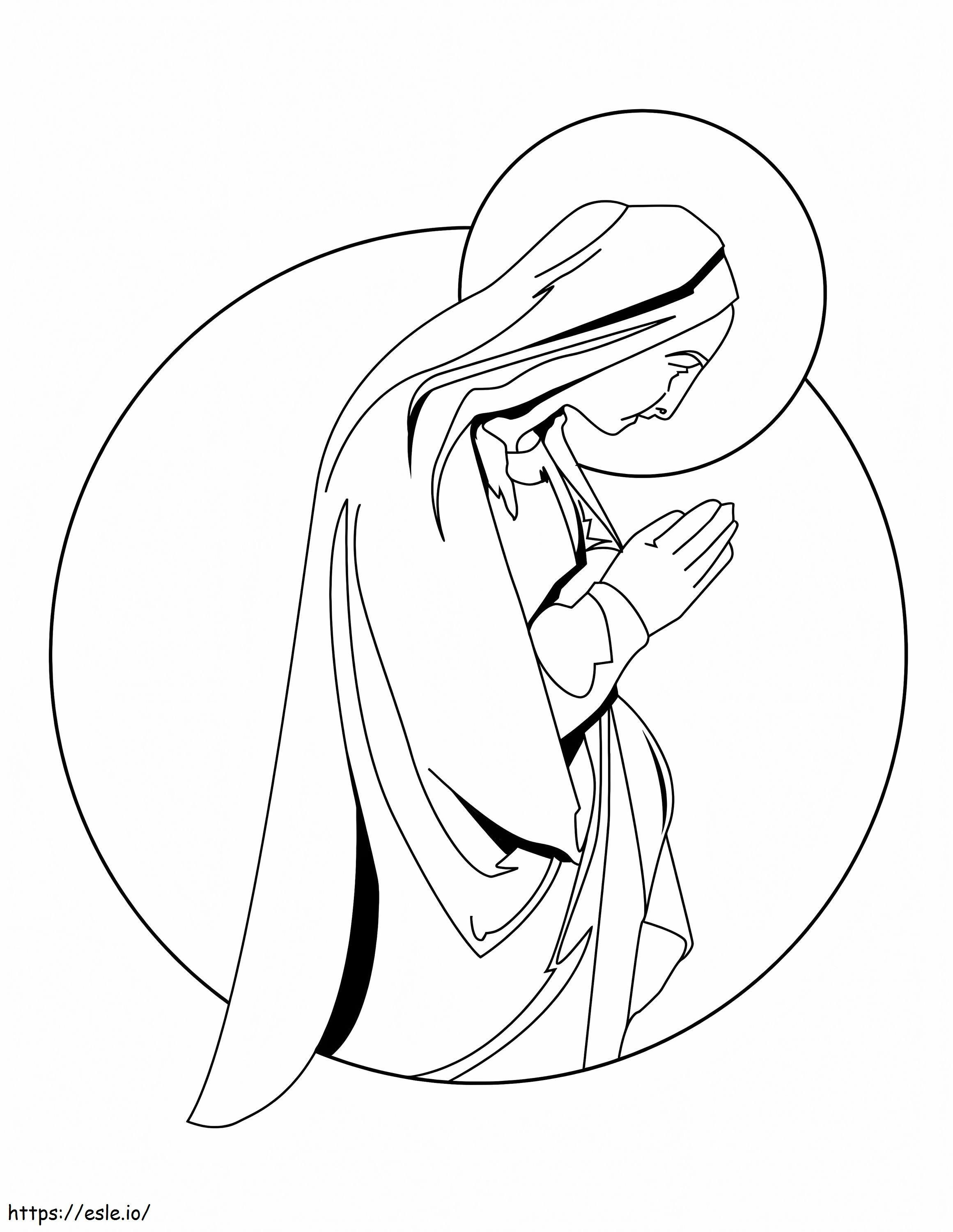 イエスの母マリアを印刷する ぬりえ - 塗り絵