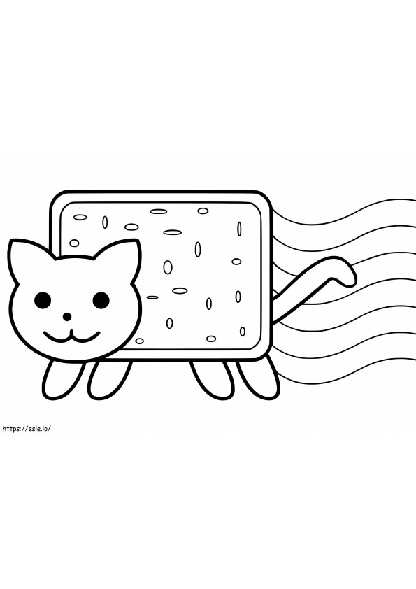 Adorable Nyan Cat coloring page