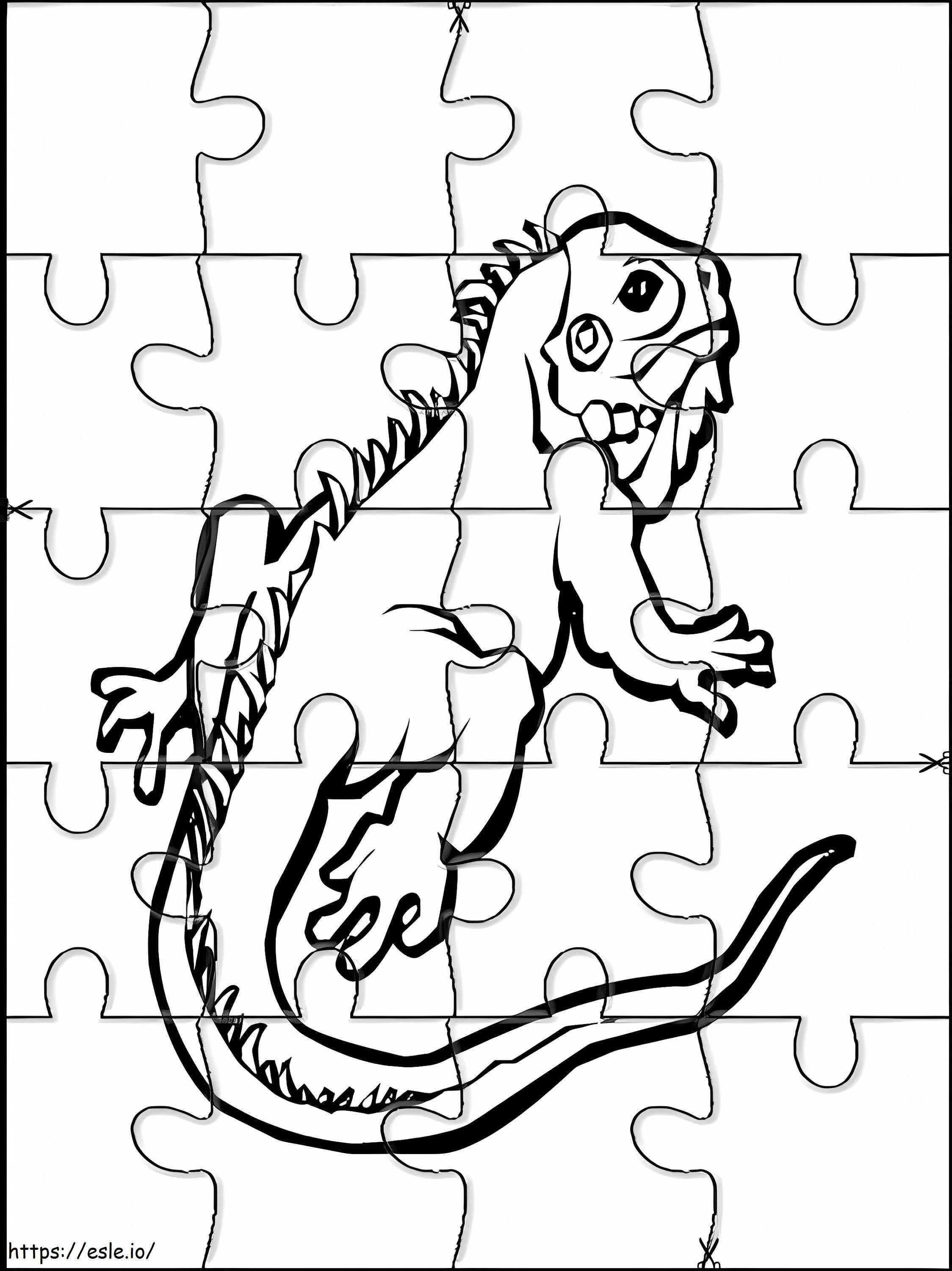 Puzzle Jigsaw Iguana Gambar Mewarnai