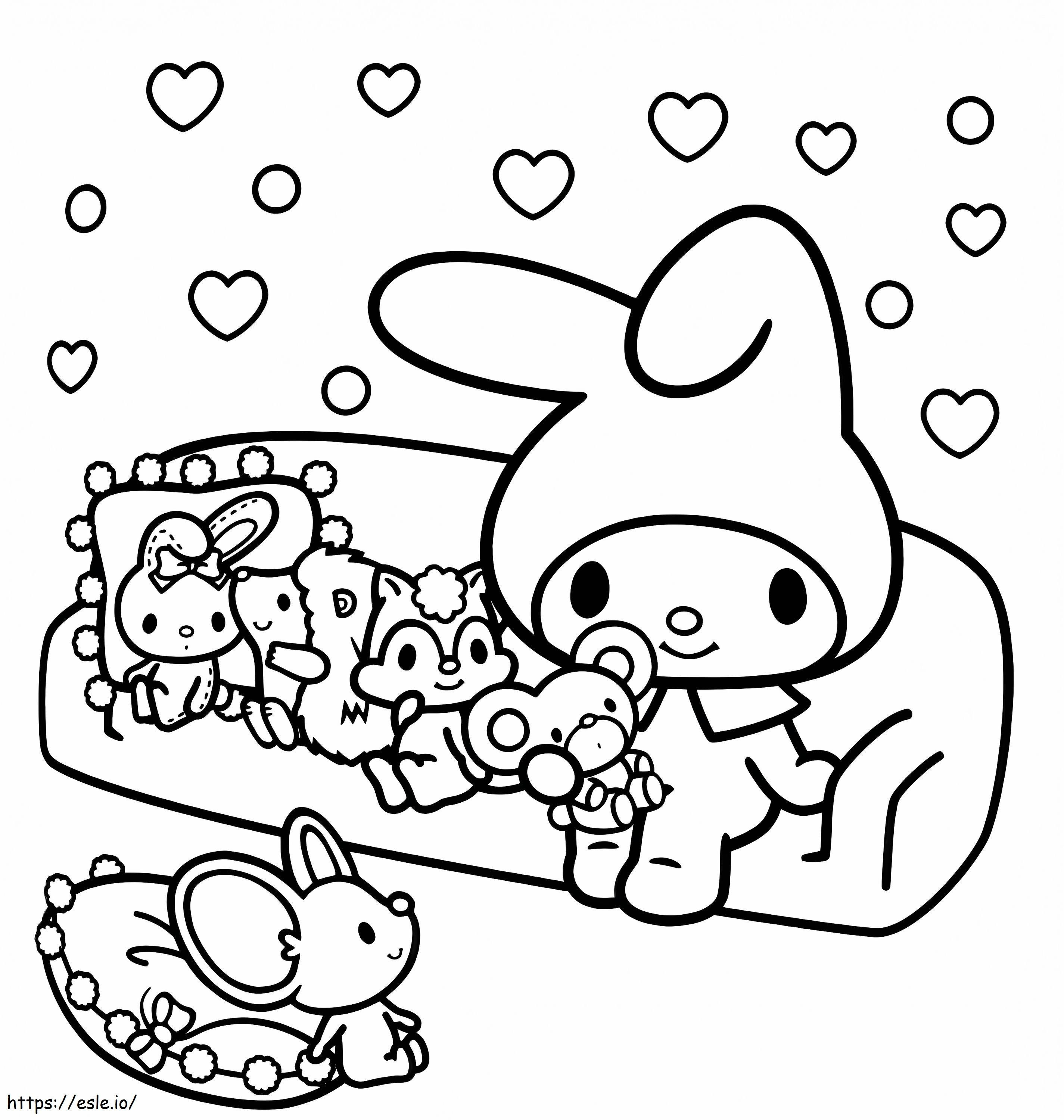 My Melody And Toys coloring page