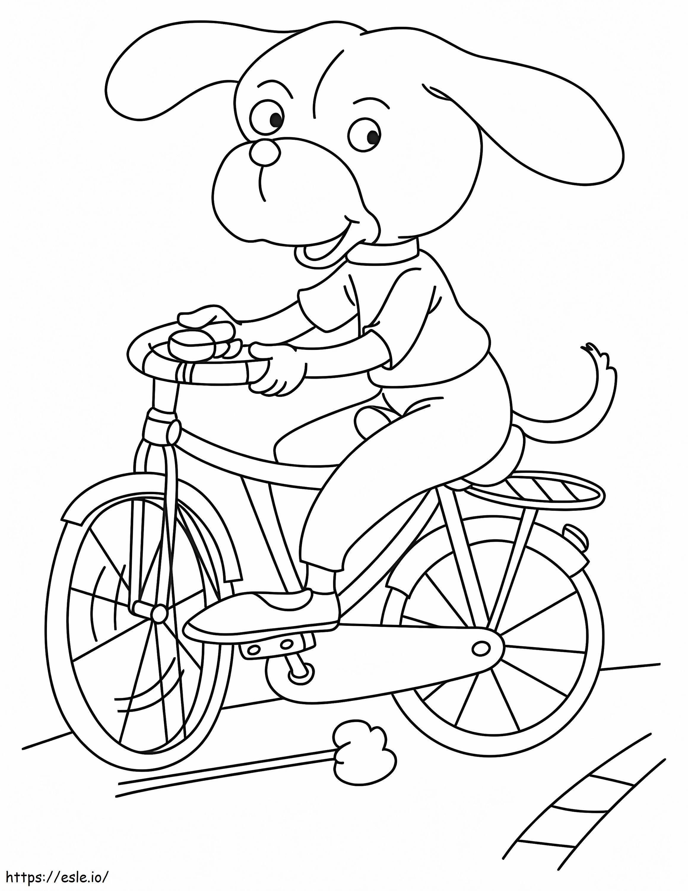 Kerékpáron lovagló kutya kifestő