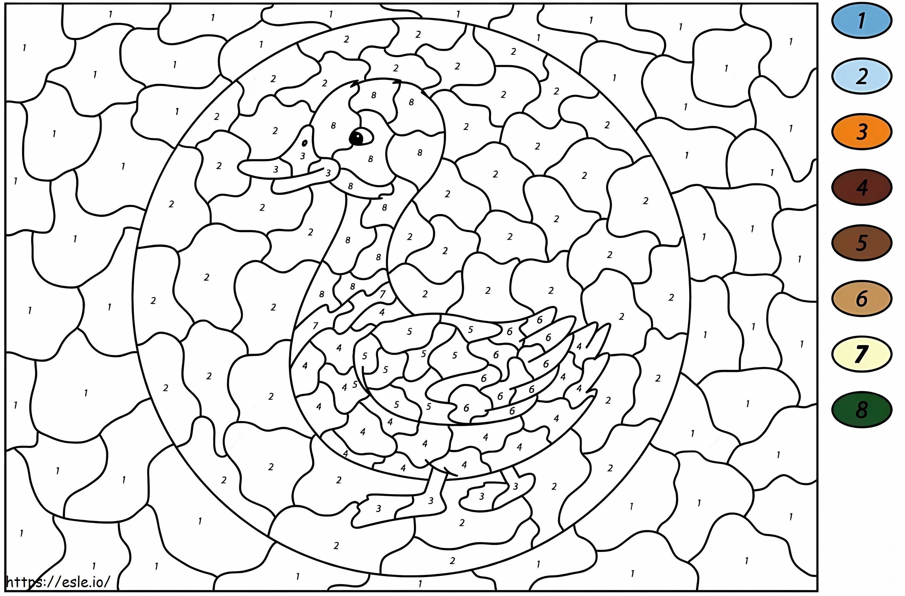 Duck Color By Number coloring page