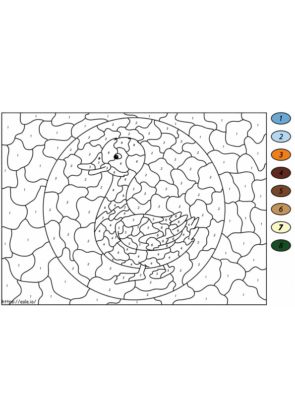 Coloriage Canard à colorier par numéro à imprimer dessin