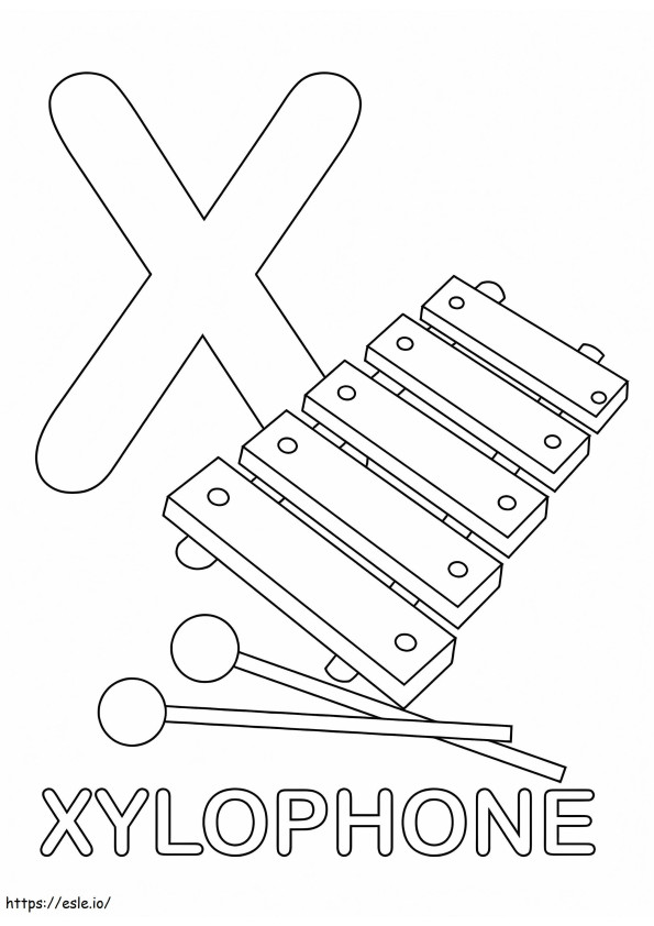 Xylophon-Buchstabe X 2 ausmalbilder