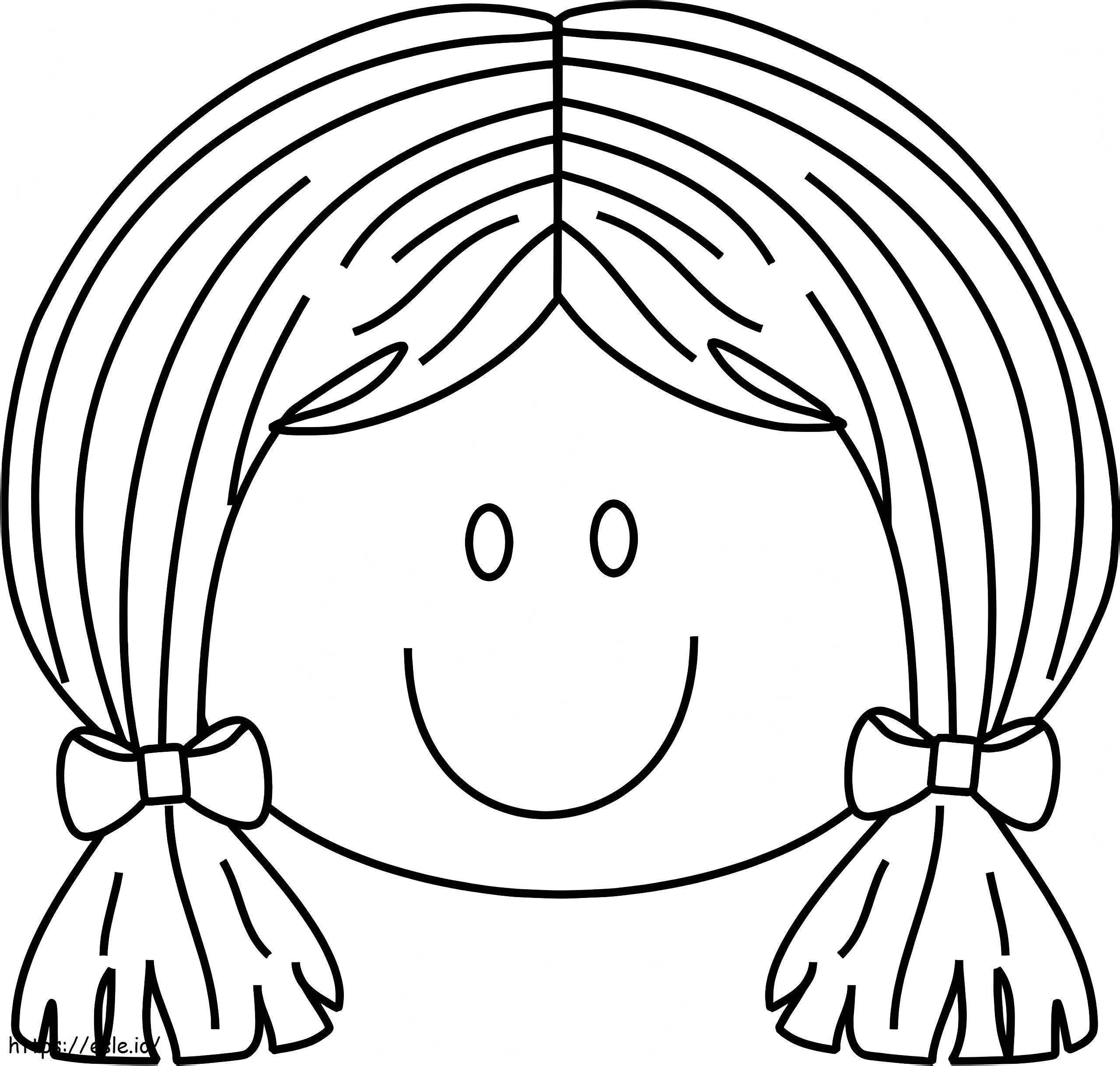 Cute Girl Face coloring page