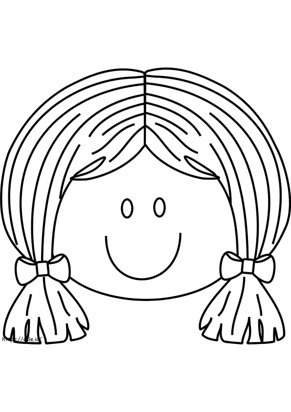 Cute Girl Face coloring page