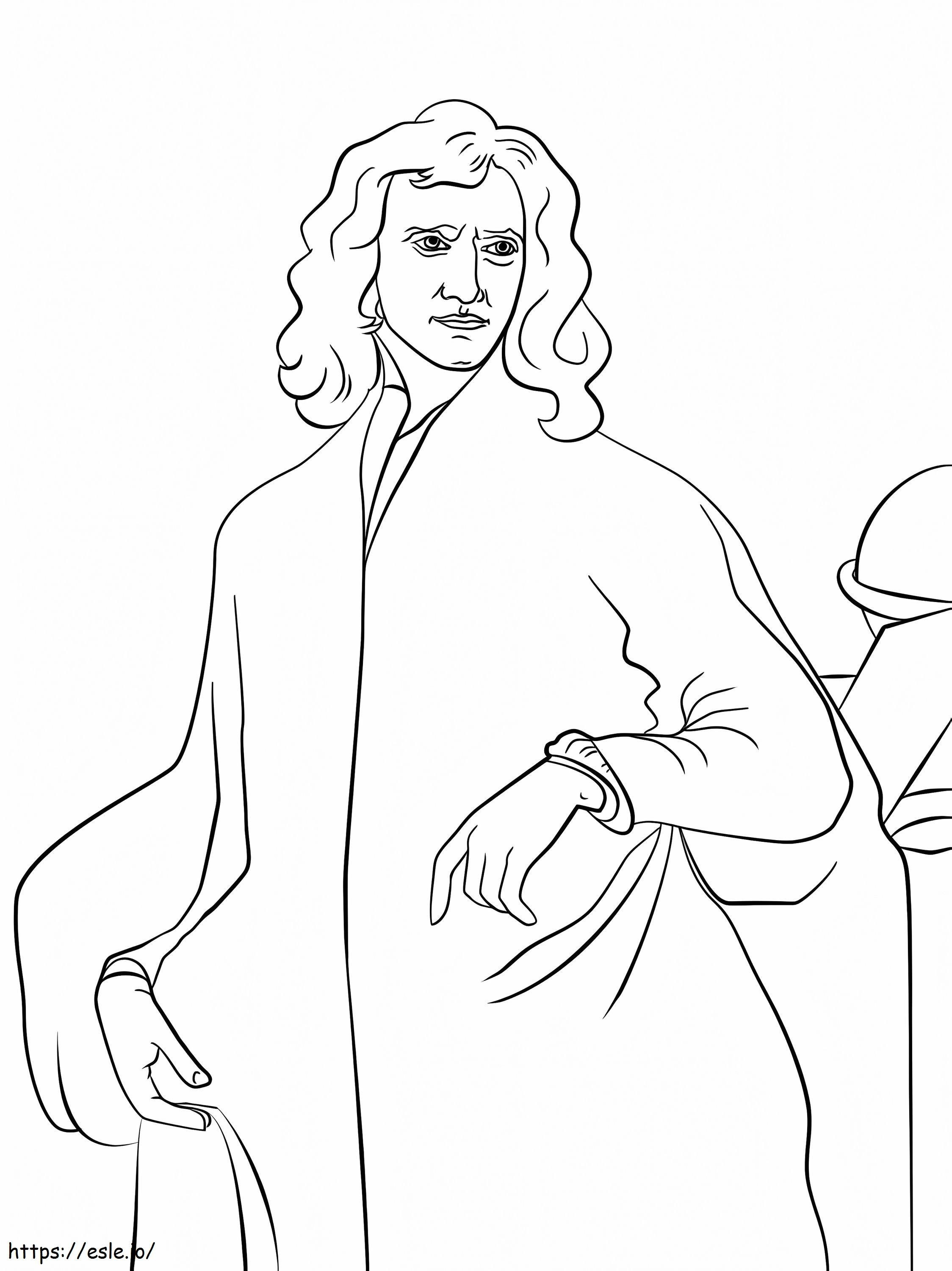 Coloriage Monsieur Isaac Newton à imprimer dessin