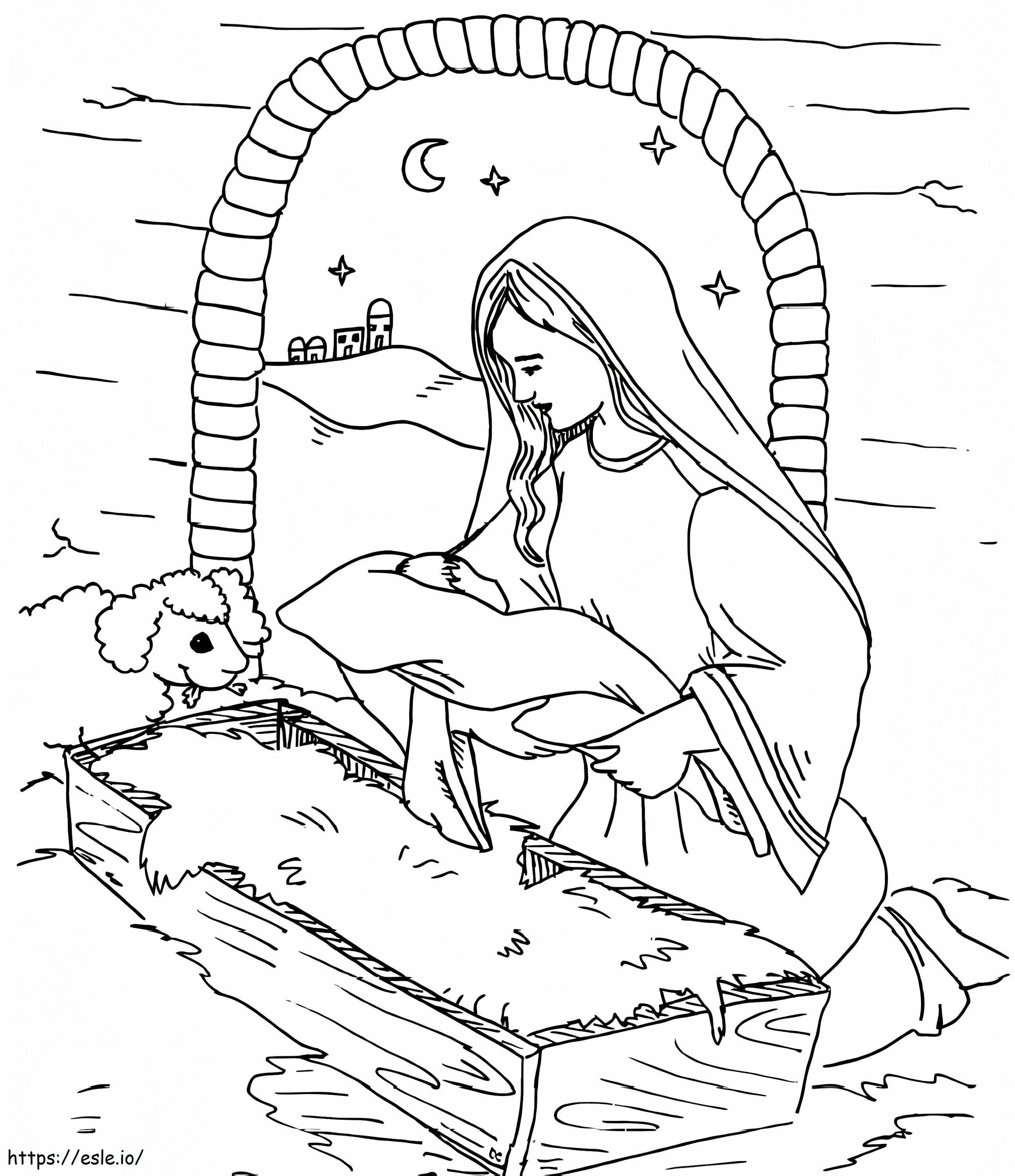 İsa'nın Annesi Meryem 1 boyama