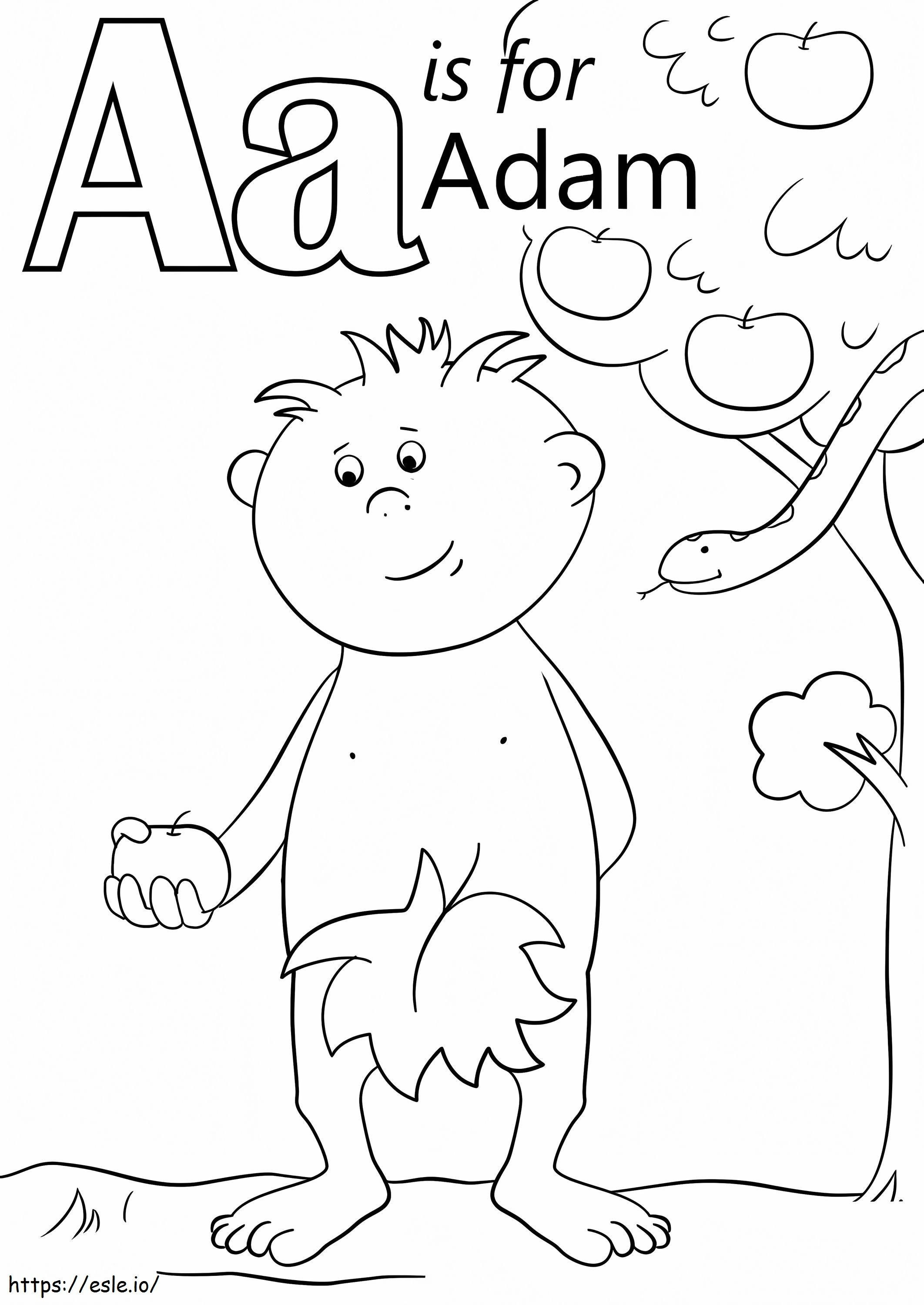 Adam Letter A coloring page