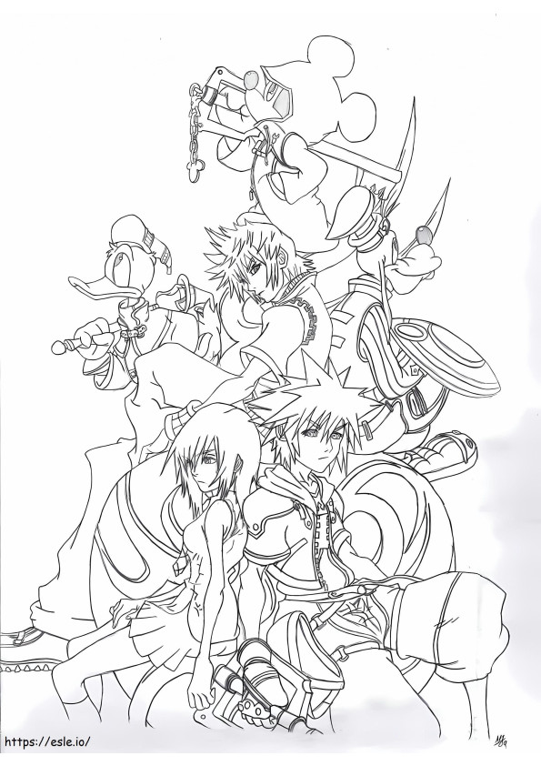 Coloriage Jeu Kingdom Hearts à imprimer dessin