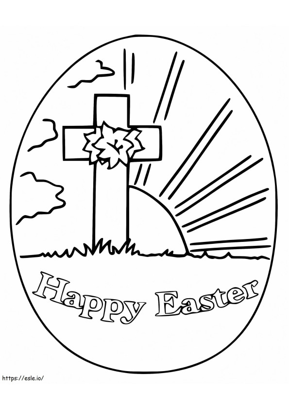 Ou de Paște cu model în cruce de colorat