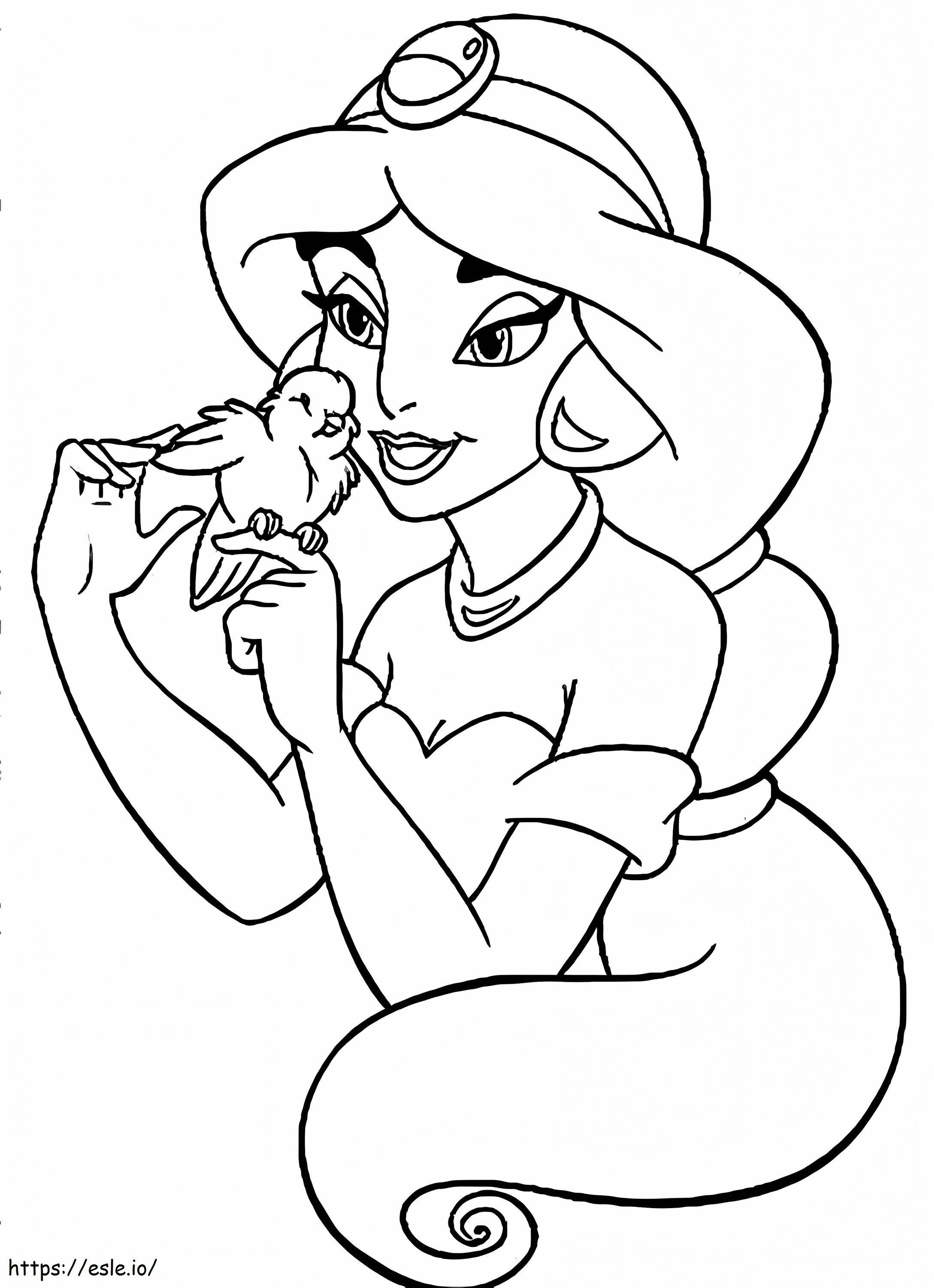 Jasmine And Bird coloring page