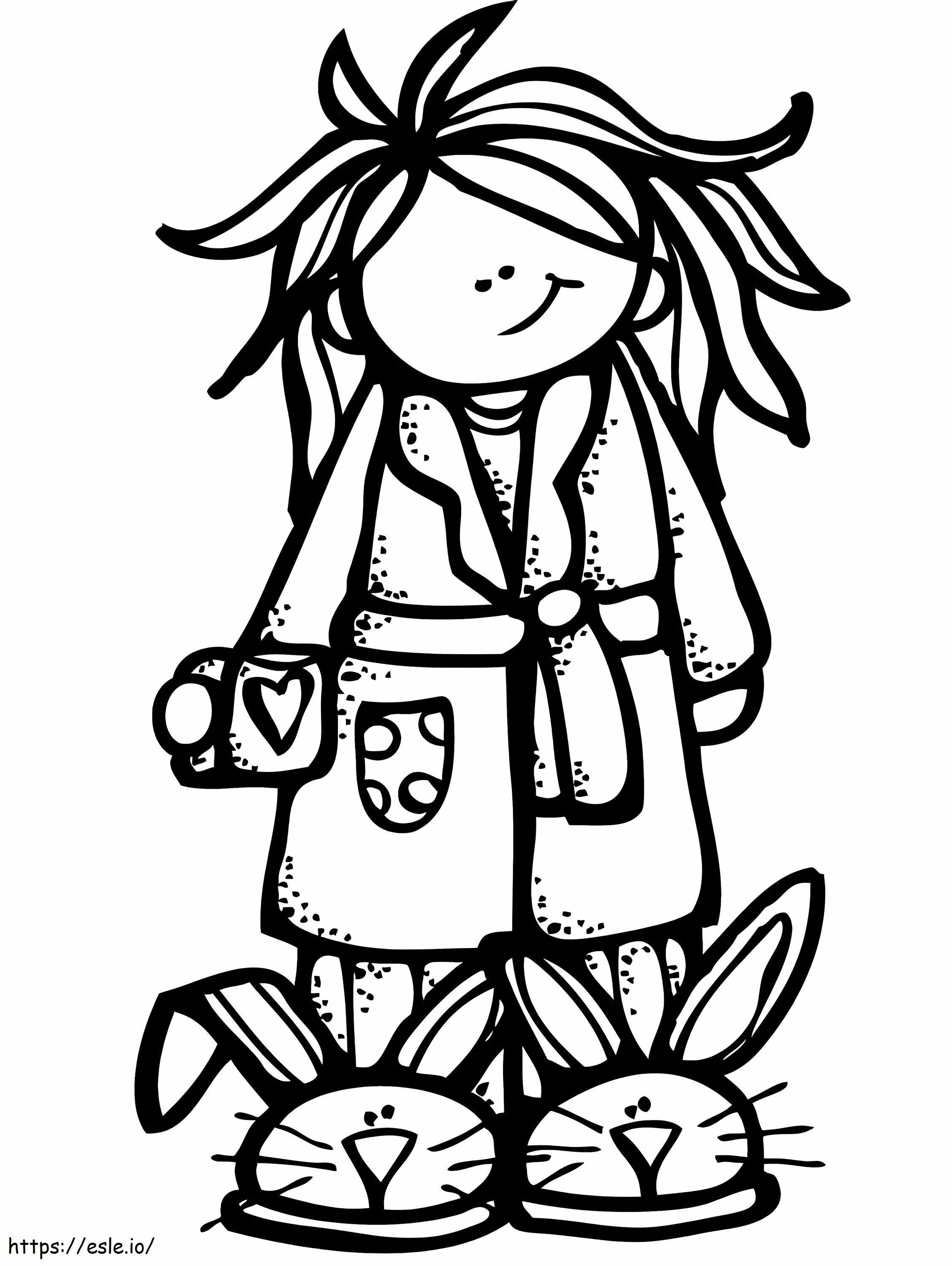 Lazy Girl Melonheadz coloring page