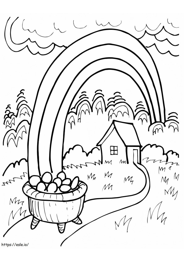 Rainbow With Pot Of Gold coloring page