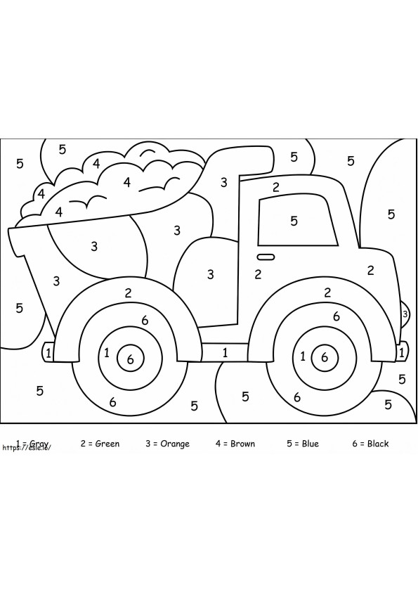 Cute Truck Color By Number coloring page