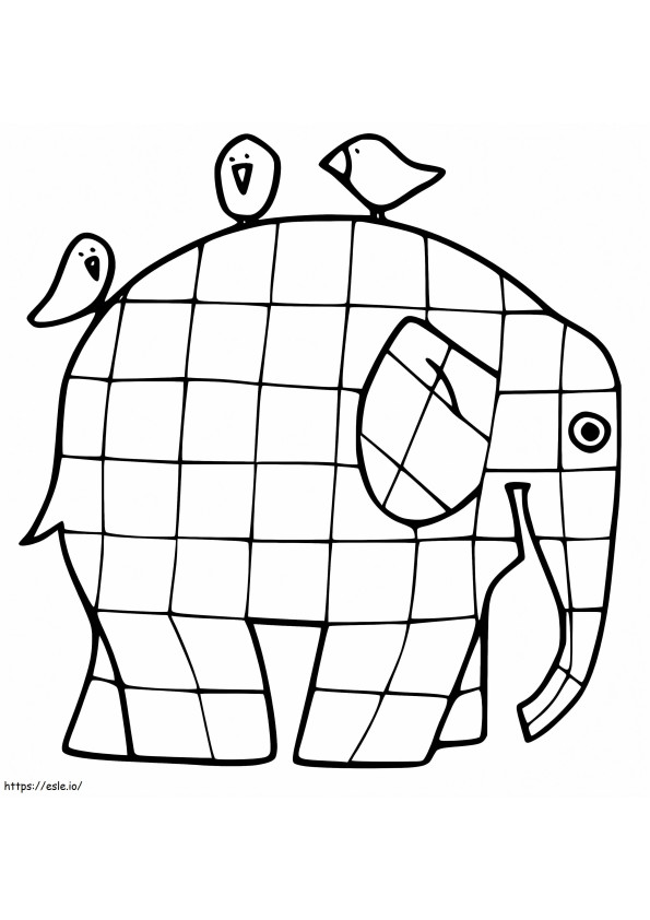 Simple Elmer The Elephant coloring page
