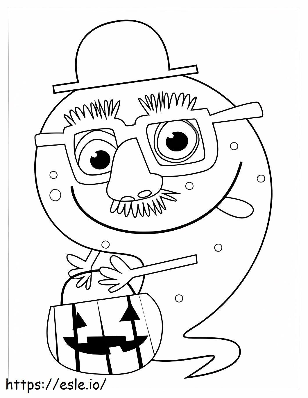 Coloriage  Fantôme souriant d'Halloween 265 à imprimer dessin