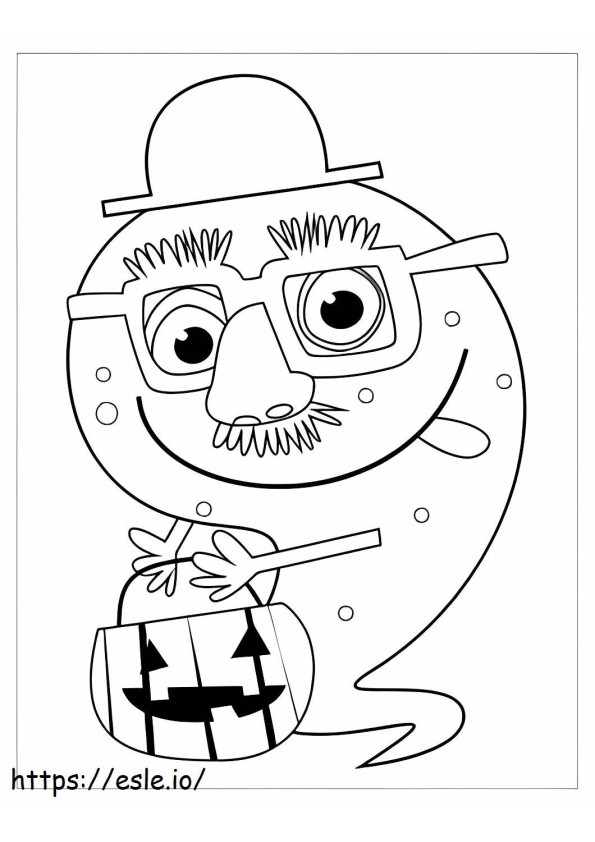 Coloriage  Fantôme souriant d'Halloween 265 à imprimer dessin