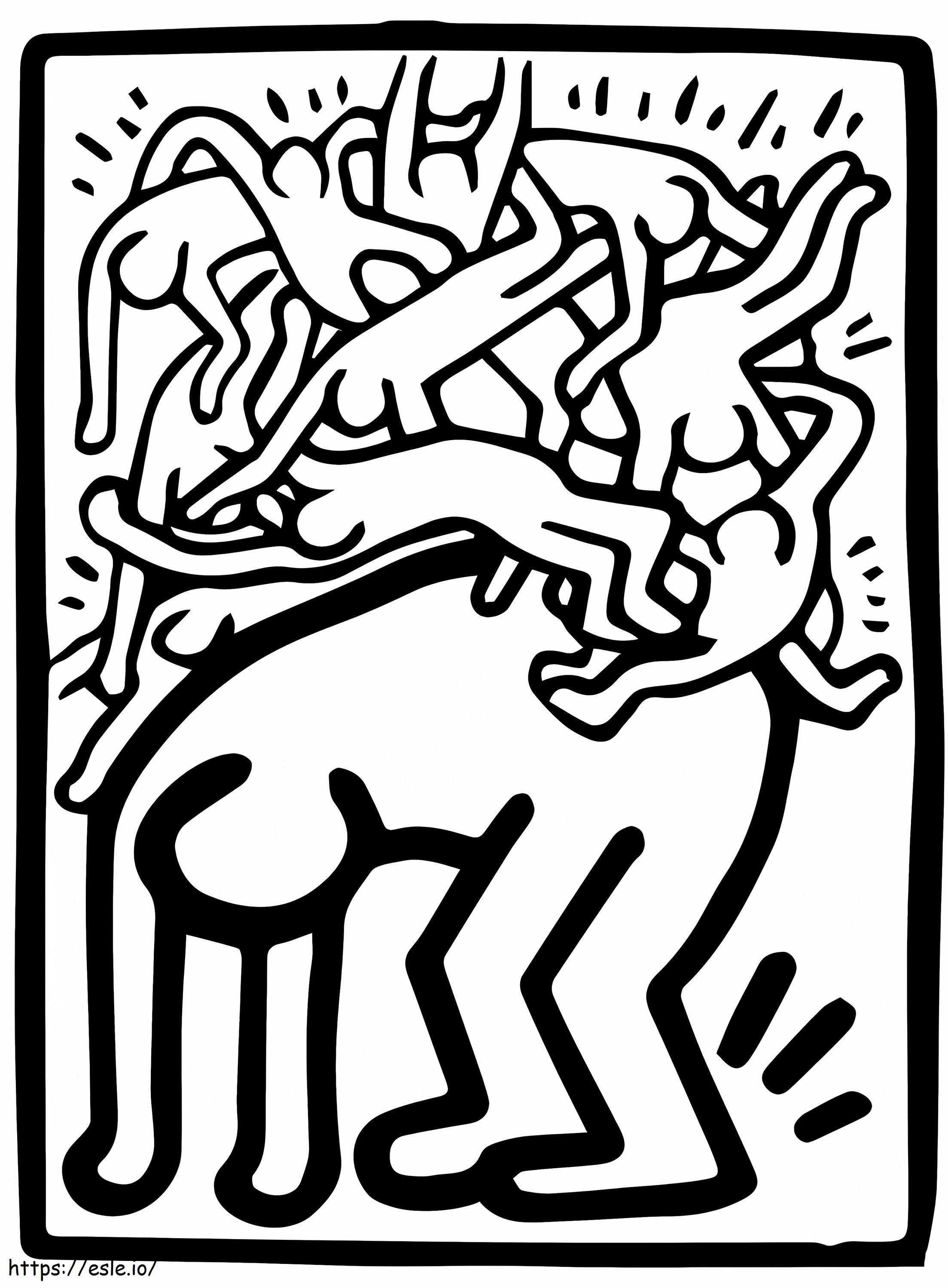 Fight Aids Worldwide By Keith Haring coloring page