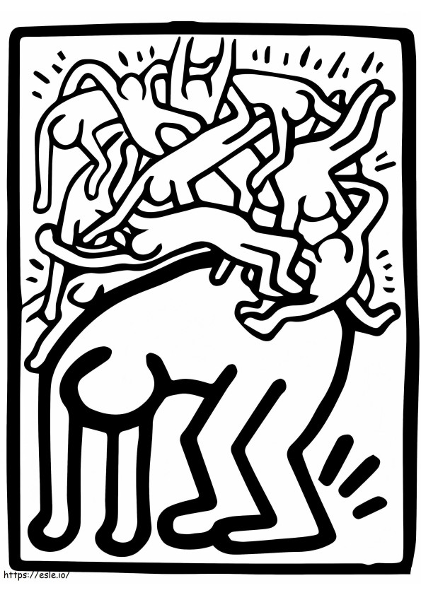  Fight Aids Worldwide Por Keith Haring para colorear