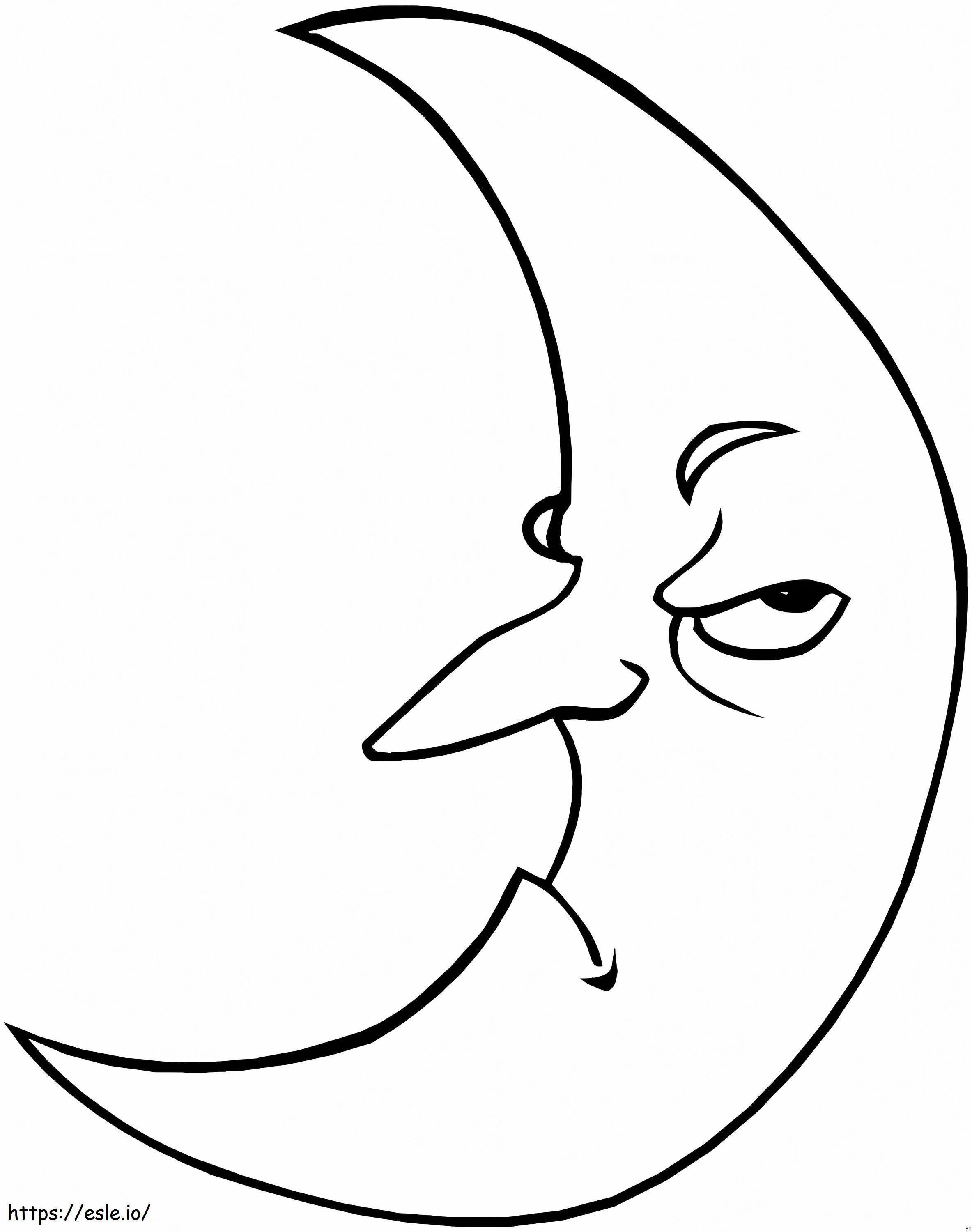 Unhappy Moon coloring page