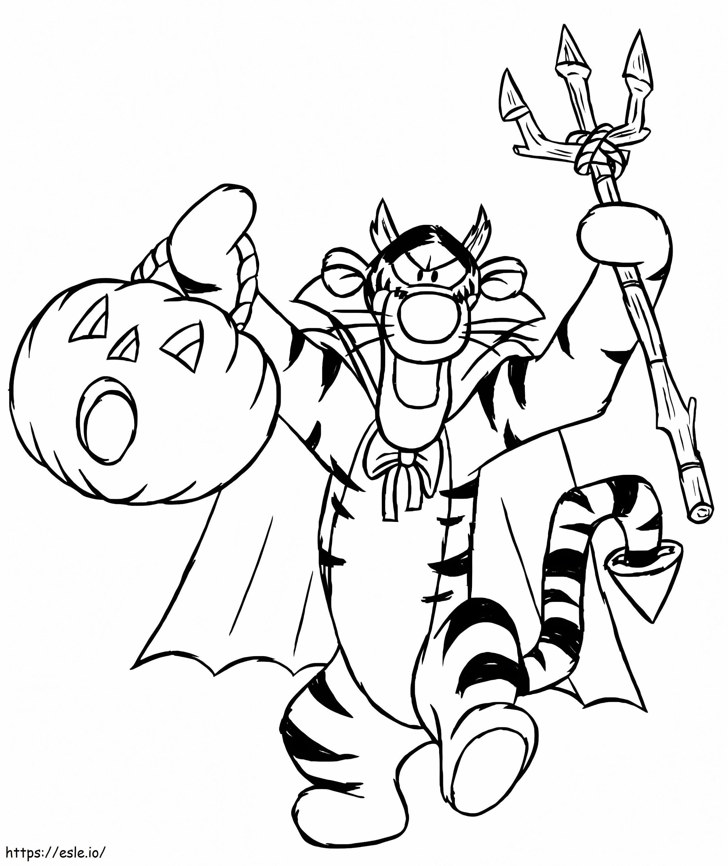 Halloweenowy Tygrys 1 kolorowanka