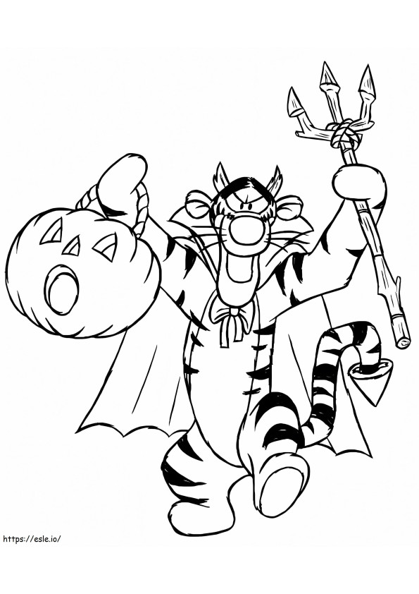 Halloween Tiger 1 värityskuva