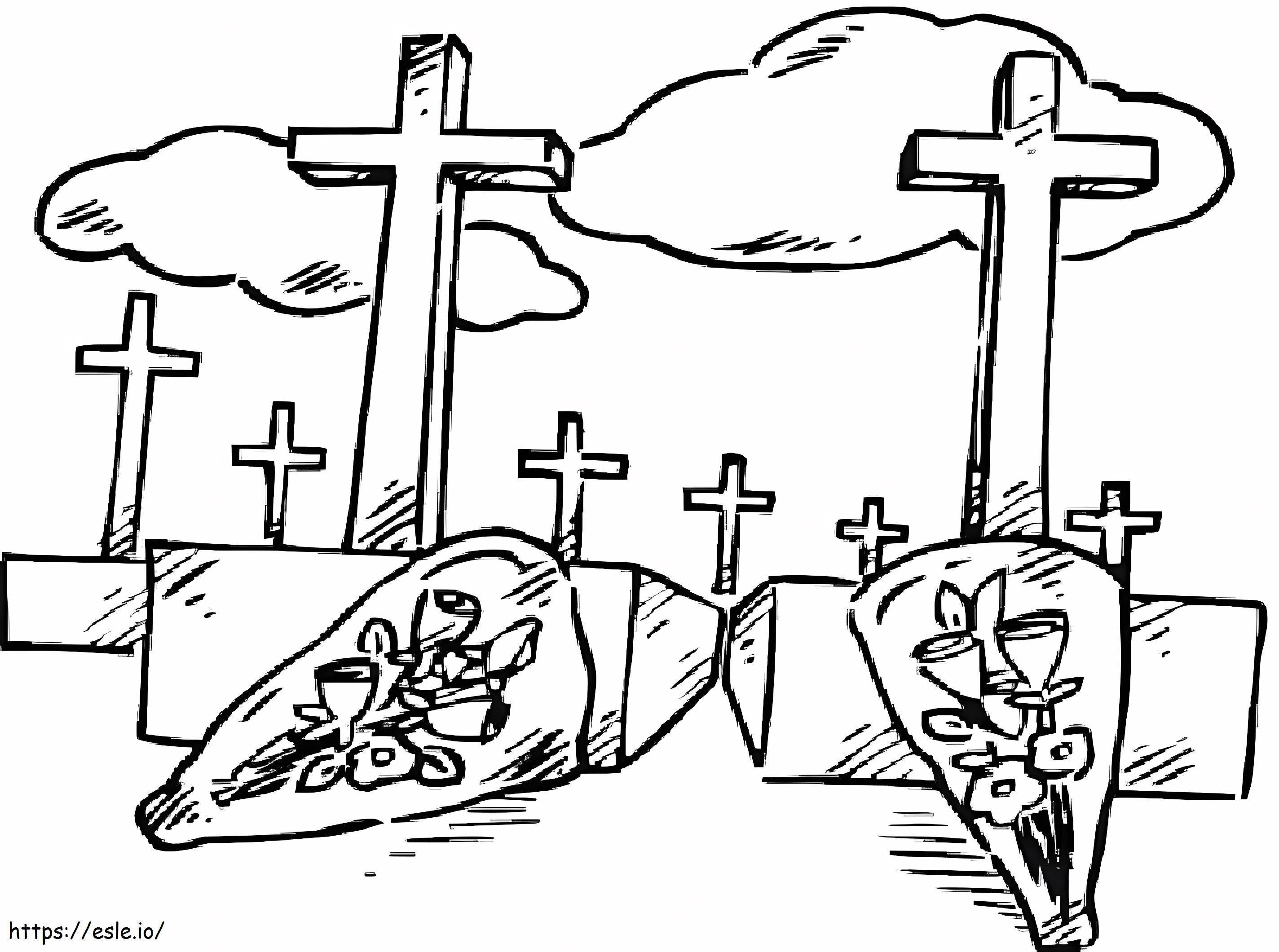 Cemetery 4 coloring page