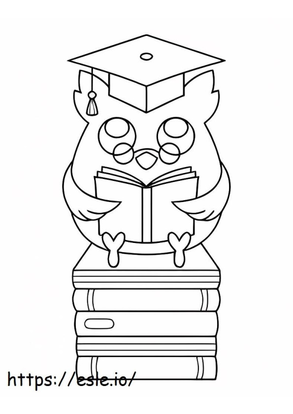 Owl Reading Book coloring page