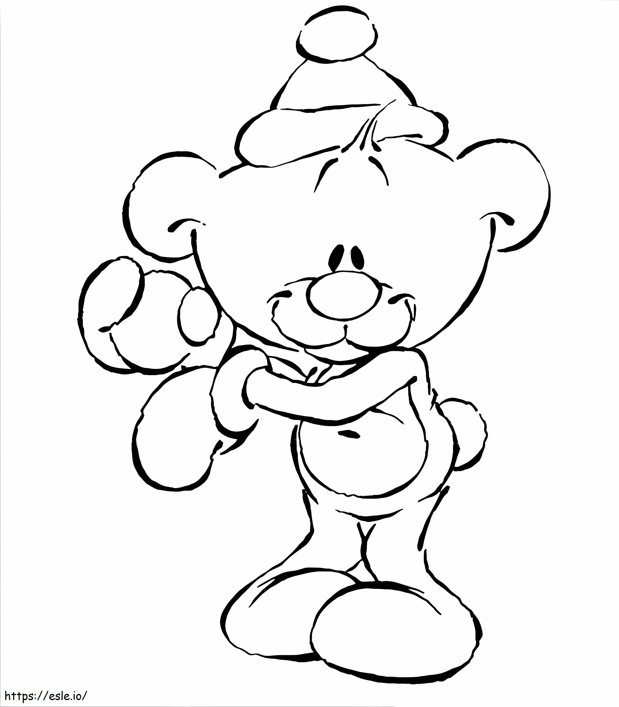 Beruang Pimboli yang lucu Gambar Mewarnai