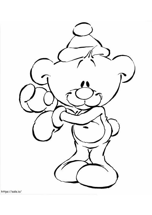 Cute Pimboli Bear coloring page