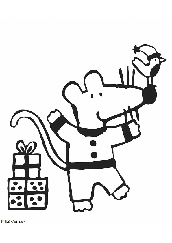Maisy And Gifts coloring page